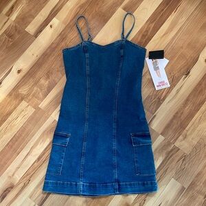 Celebrity Pink Blue Denim Mini Dress